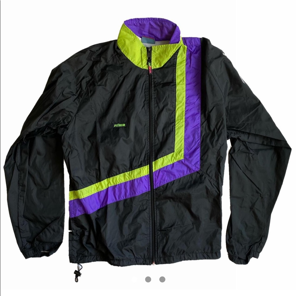 Vintage Purple, Black, and Green HIND Zip Up Windbreaker